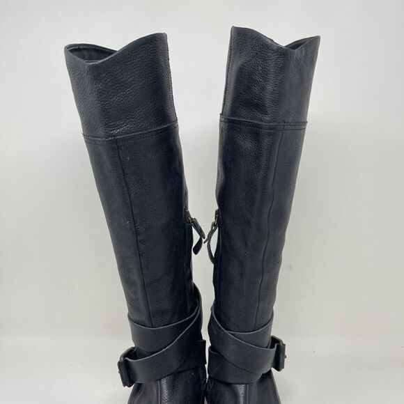 Buttero Women's Riding Tall Boots Wrap Around Buckle Black Leather Size EU 36 - Picture 4 of 12